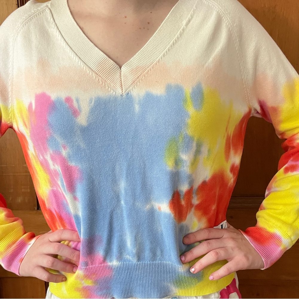 Calvin Klein v neck tie dye sweater